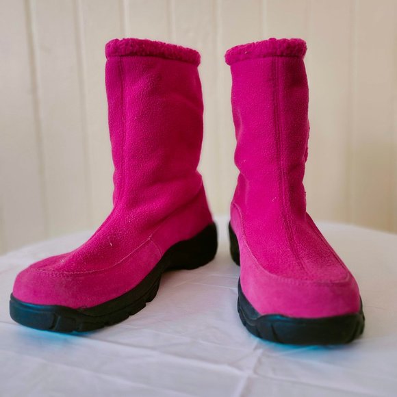 fuzzy pink boots